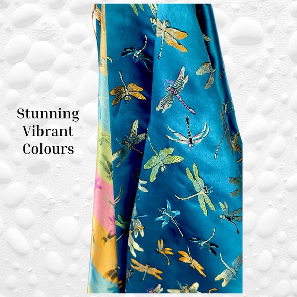 ✨ Turquoise Dragonfly Kimono – XL – Belted, Pockets, Stunning Detail ✨ - Picture 7 of 8